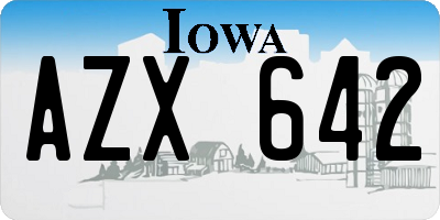 IA license plate AZX642