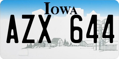 IA license plate AZX644