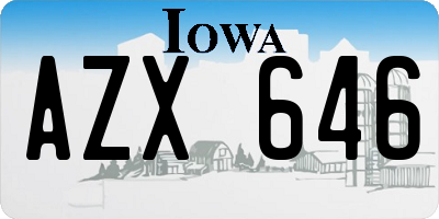 IA license plate AZX646