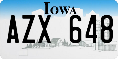IA license plate AZX648