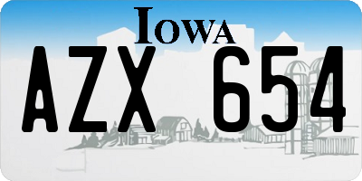 IA license plate AZX654