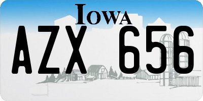IA license plate AZX656