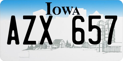 IA license plate AZX657