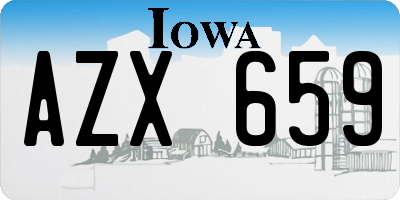 IA license plate AZX659