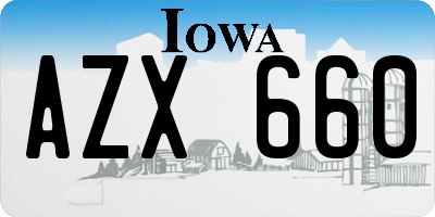 IA license plate AZX660