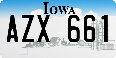 IA license plate AZX661