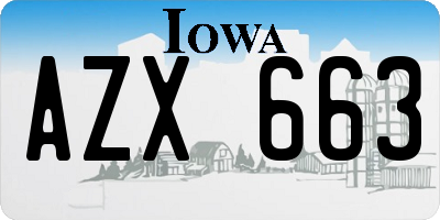 IA license plate AZX663