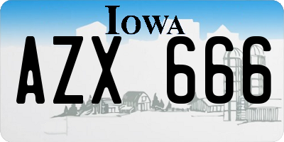 IA license plate AZX666
