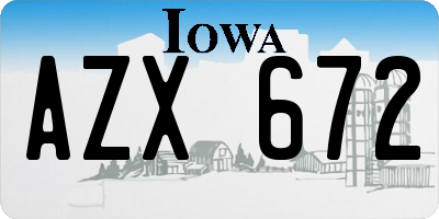 IA license plate AZX672