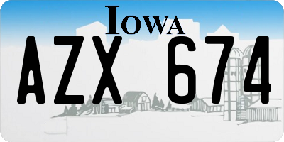 IA license plate AZX674