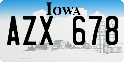 IA license plate AZX678
