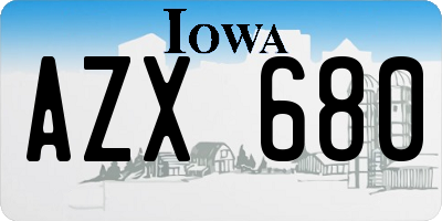 IA license plate AZX680