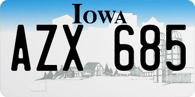 IA license plate AZX685