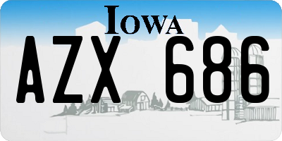 IA license plate AZX686