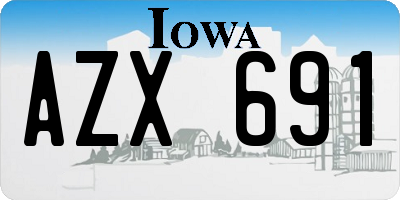 IA license plate AZX691