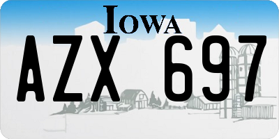IA license plate AZX697
