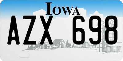 IA license plate AZX698