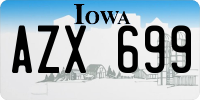 IA license plate AZX699