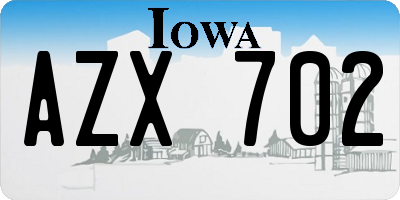 IA license plate AZX702