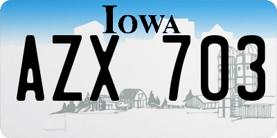 IA license plate AZX703