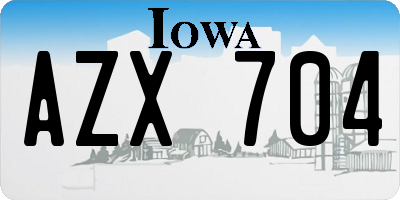 IA license plate AZX704