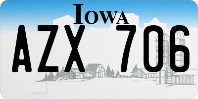 IA license plate AZX706