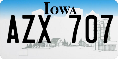 IA license plate AZX707