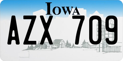 IA license plate AZX709