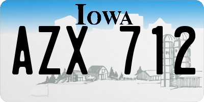 IA license plate AZX712