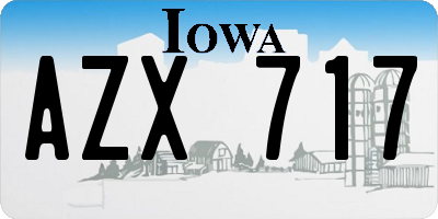 IA license plate AZX717