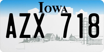 IA license plate AZX718