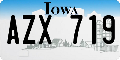 IA license plate AZX719