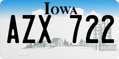 IA license plate AZX722