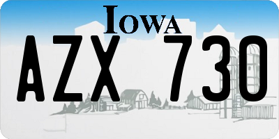 IA license plate AZX730