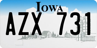 IA license plate AZX731