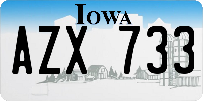 IA license plate AZX733