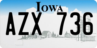 IA license plate AZX736