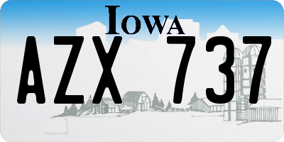 IA license plate AZX737