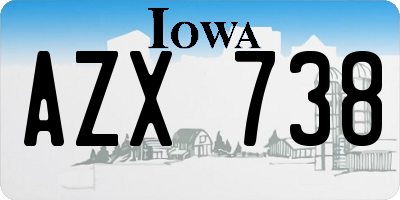 IA license plate AZX738