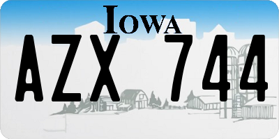 IA license plate AZX744