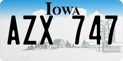 IA license plate AZX747