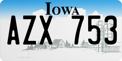 IA license plate AZX753