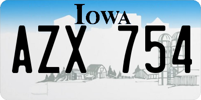 IA license plate AZX754