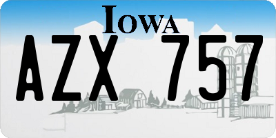IA license plate AZX757