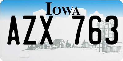 IA license plate AZX763