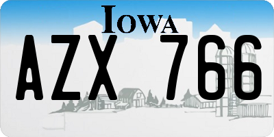 IA license plate AZX766