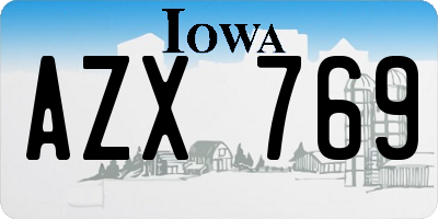 IA license plate AZX769