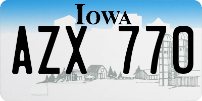 IA license plate AZX770