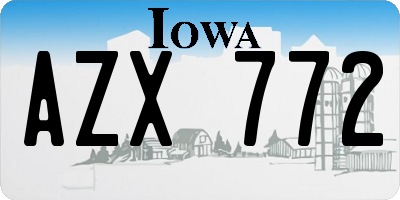 IA license plate AZX772
