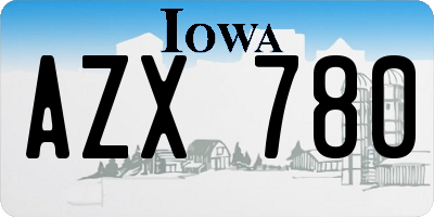 IA license plate AZX780